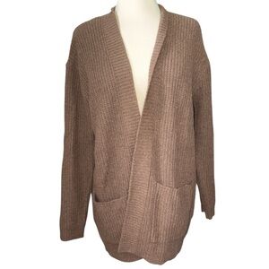 Andree by Unit fisherman’s cardigan sweater drape front pockets size medium